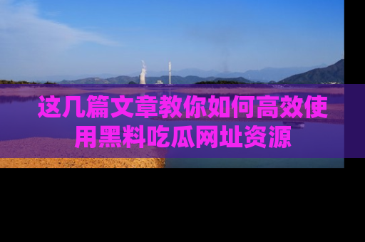 这几篇文章教你如何高效使用黑料吃瓜网址资源